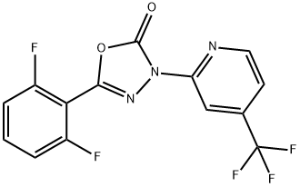 1,3,4-OXADIAZOL-2(3H)-ONE, 5-(2,6-DIFLUOROPHENYL)-3-[4-(TRIFLUOROMETHYL)-2-PYRIDINYL]- 化学構造式