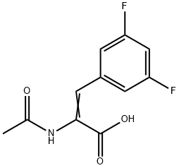 2-(アセチルアミノ)-3-(3,5-ジフルオロフェニル)-2-プロペン酸 化学構造式