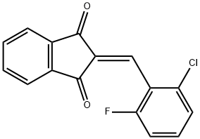 2-[(2-chloro-6-fluorophenyl)methylene]-1H-indene-1,3(2H)-dione,883037-06-7,结构式