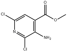 3-Amino-2,6-dichloropyridine-4-carboxylic acid methyl ester 化学構造式