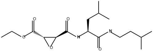 (2S)-3β-[[[(S)-3-メチル-1-[[(3-メチルブチル)アミノ]カルボニル]ブチル]アミノ]カルボニル]-2α-オキシランカルボン酸エチル 化学構造式