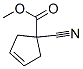 3-Cyclopentene-1-carboxylicacid,1-cyano-,methylester(9CI) Structure