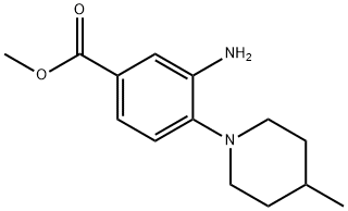 3-氨基-4-(4-甲基-1-哌啶基)苯甲酸甲酯,883291-30-3,结构式