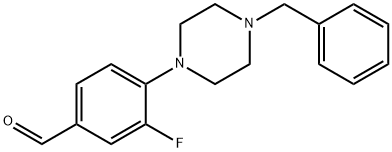 4-(4-BENZYL-1-PIPERAZINO)-3-FLUORO-BENZALDEHYDE,883512-41-2,结构式