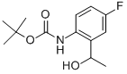 TERT-BUTYL 4-FLUORO-2-(1-HYDROXYETHYL)PHENYLCARBAMATE 结构式