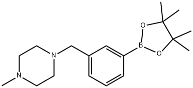 3-(4-甲基-1-哌嗪甲基)苯硼酸频哪酯, 883738-27-0, 结构式