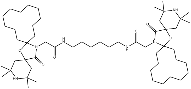 N,N'-hexane-1,6-diylbis[2,2,4,4-tetramethyl-7-oxa-21-oxo-3,20-diazadispiro[5.1.11.2]henicosane-20-acetamide] 结构式