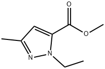 1-乙基-3-甲基-1H-吡唑-5-羧酸甲酯 结构式