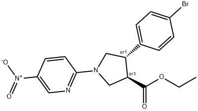 4-(4-bromophenyl)-1-(5-nitropyridin-2-yl)pyrrolidine-3-
carboxylic acid ethyl ester Structure