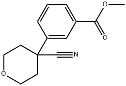 Benzoic acid, 3-(4-cyanotetrahydro-2H-pyran-4-yl)-, methyl ester Structure