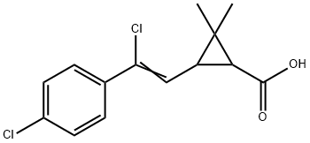 3-(2-Chloro-2-(4-chlorophenyl)vinyl)-2,2-diMethylcyclopropanecarboxylic acid Structure
