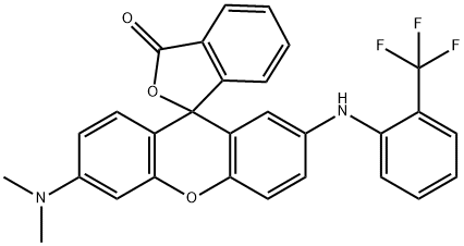 2'-[3-(Trifluoromethyl)anilino]-6'-(dimethylamino)spiro[phthalide-3,9'-[9H]xanthene],88430-10-8,结构式