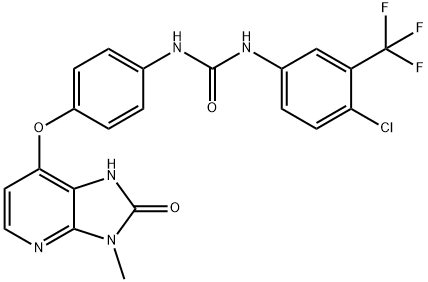 Urea, N-[4-chloro-3-(trifluoroMethyl)phenyl]-N'-[4-[(2,3-dihydro-3-Methyl-2-oxo-1H-iMidazo[4,5-b]pyridin-7-yl)oxy]phenyl]-,884339-66-6,结构式