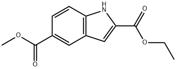 1H-インドール-2,5-ニカルボン酸2-エチル5-メチル 化学構造式