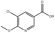 5-クロロ-6-メトキシピリジン-3-カルボン酸 化学構造式