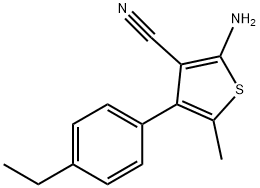 2-氨基-4-(4-乙基苯基)-5-甲基-3-氰基噻吩, 884497-32-9, 结构式