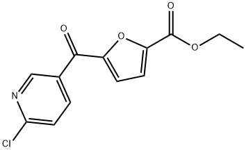 2-CHLORO-5-(5-ETHOXYCARBONYL-2-FUROYL)PYRIDINE Struktur