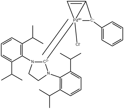 CHLORO[(1,2,3-Η)-3-PHENYL-2-PROPENYL][1,3-BIS(2,6-DI-I-PROPYLPHENYL)-4,5-DIHYDROIMIDAZOL-2-YLIDENE]PALLADIUM(II) Structure