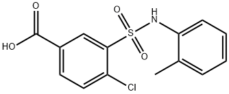 4-氯-3-[(2-甲基苯基)氨基磺酰基]苯甲酸 结构式