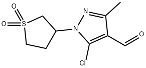 5-CHLORO-1-(1,1-DIOXIDOTETRAHYDROTHIEN-3-YL)-3-METHYL-1H-PYRAZOLE-4-CARBALDEHYDE Structure