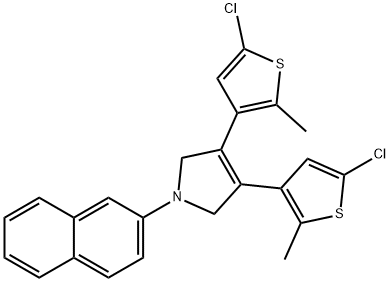 3,4-BIS-(5-CHLORO-2-METHYL-THIOPHEN-3-YL)-1-NAPHTHALEN-2-YL-2,5-DIHYDRO-1H-PYRROLE 结构式
