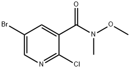 5-ブロモ-2-クロロ-N-メトキシ-N-メチルニコチンアミド 化学構造式