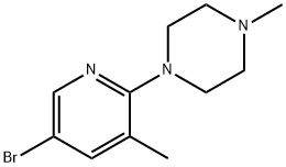 1-(5-broMo-3-Methylpyridin-2-yl)-4-Methylpiperazine Struktur