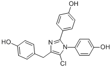 4,4'-(5-Chloro-4-(4-hydroxybenzyl)-1H-imidazole-1,2-diyl)diphenol 结构式