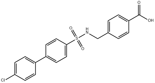 4-(((4'-氯-[1,1'-联苯基])-4-磺酰氨基)甲基)苯甲酸,885269-34-1,结构式