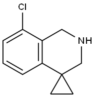 8'-CHLORO-2',3'-DIHYDRO-1'H-SPIRO[CYCLOPROPANE-1,4'-ISOQUINOLINE] 化学構造式
