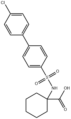 1-(4'-クロロ-4-ビフェニリルスルホニルアミノ)シクロヘキサンカルボン酸 化学構造式