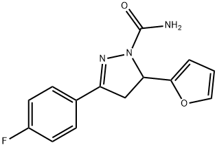 3-(4-Fluorophenyl)-5-(furan-2-yl)-4,5-dihydro-1H-pyrazole-1-carboxamide 化学構造式