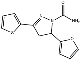 5-(Furan-2-yl)-3-(thiophen-2-yl)-4,5-dihydro-1H-pyrazole-1-carboxamide Structure