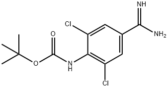1-BOC-AMINO-4-CARBAMIMIDOYL-2,6-DICHLORO-BENZENE 结构式