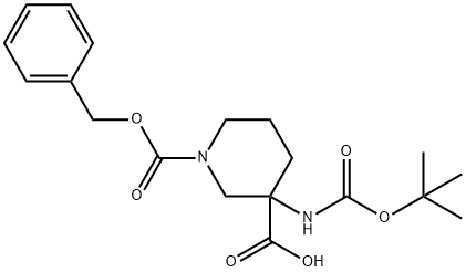 3-Boc-Amino-1-Cbz-piperidine-3-carboxylic acid 化学構造式