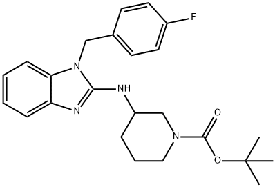 1-BOC-3-[1-(4-FLUORO-BENZYL)-1H-BENZOIMIDAZOL-2-YLAMINO]-PIPERIDINE Struktur