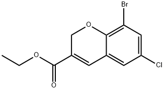 8-BROMO-6-CHLORO-2H-CHROMENE-3-CARBOXYLIC ACID ETHYL ESTER,885271-07-8,结构式