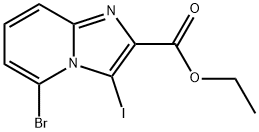 5-BROMO-3-IODO-IMIDAZO[1,2-A]PYRIDINE-2-CARBOXYLIC ACID ETHYL ESTER Struktur