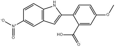 5-METHOXY-2-(5-NITRO-1H-INDOL-2-YL)BENZOIC ACID 化学構造式