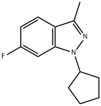 1-CYCLOPENTYL-6-FLUORO-3-METHYL-1H-INDAZOLE,885271-69-2,结构式
