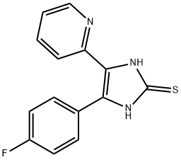 5-(4-FLUORO-PHENYL)-4-PYRIDIN-2-YL-1H-IMIDAZOLE-2-THIOL 化学構造式