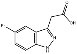 5-溴-1H-吲唑-3-基-乙酸, 885271-84-1, 结构式