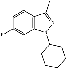 1-CYCLOHEXYL-6-FLUORO-3-METHYL-1H-INDAZOLE, 885272-02-6, 结构式