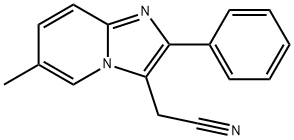 2-フェニル-6-メチルイミダゾ[1,2-a]ピリジン-3-アセトニトリル 化学構造式