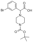 2-(4-BOC-哌嗪基)-Α-(3-溴-苯基)乙酸, 885273-07-4, 结构式