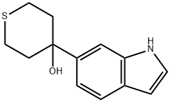 4-(1H-INDOL-6-YL)-TETRAHYDRO-2H-THIOPYRAN-4-OL 化学構造式