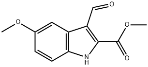 METHYL 3-FORMYL-5-METHOXY-1H-INDOLE-2-CARBOXYLATE 化学構造式
