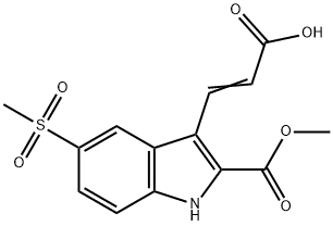 METHYL 3-(2-CARBOXY-VINYL)-5-METHANESULFONYL-1H-INDOLE-2-CARBOXYLATE 化学構造式