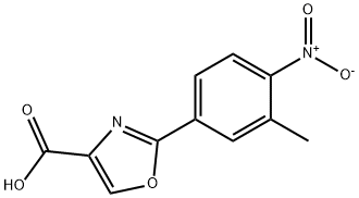 2-(3-甲基-4-硝基苯基)恶唑-4-羧酸,885273-86-9,结构式