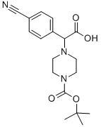 2-(4-BOC-哌嗪基)-Α-(4-氰基-苯基)乙酸,885274-36-2,结构式